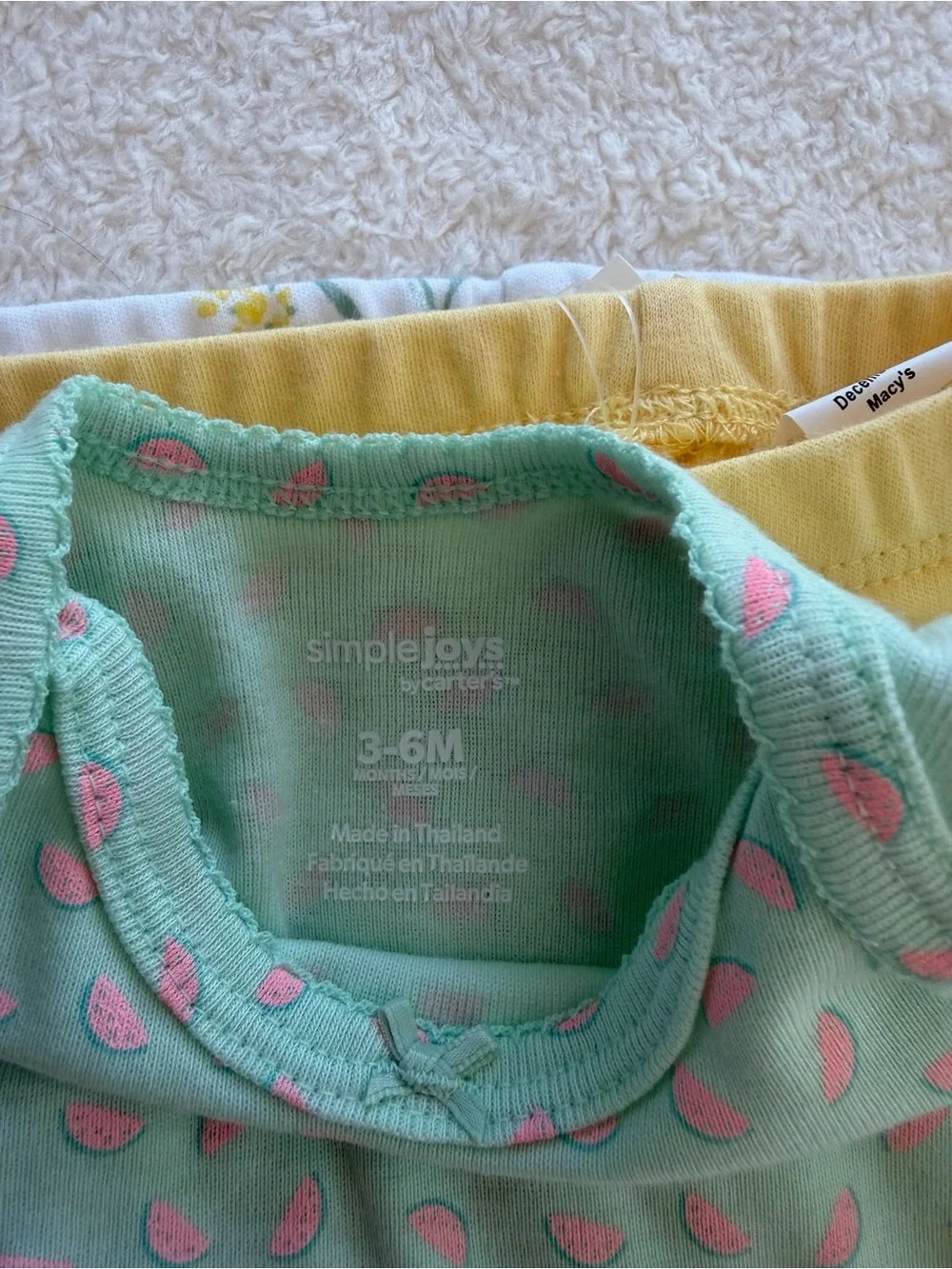 Bundle NWT Macy's 3-6M Two-Piece Leggings Set and 1 Carter’s Onesies
